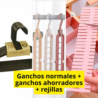 Kit Ganchos normales + Ganchos ahorradores + Rejillas